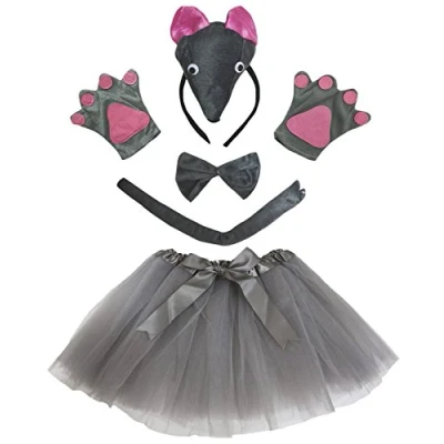 Image de Petitebelle Bandeau 3d Bowtie Gants de queue Tutu 5pc Fille Costume Taille unique souris