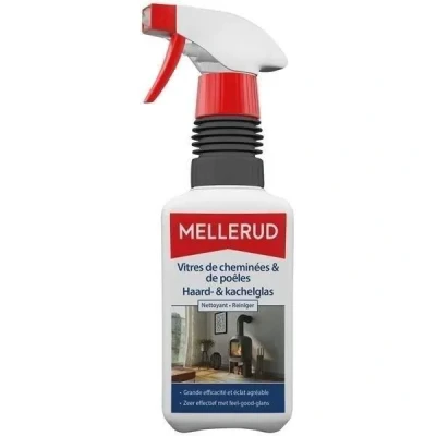 Image de MELLERUD Nettoyant pour vitre insert de cheminée et poêle 1 x 0,5 l Produit nettoyage éliminer les salissures tenaces sur vitres