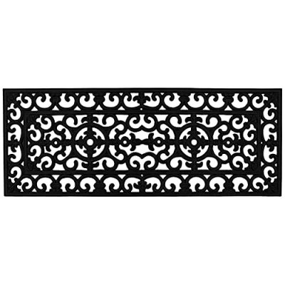 Image de JVL Lexi Tapis de terrasse en Caoutchouc Effet Fer forgé 45 x 120 cm