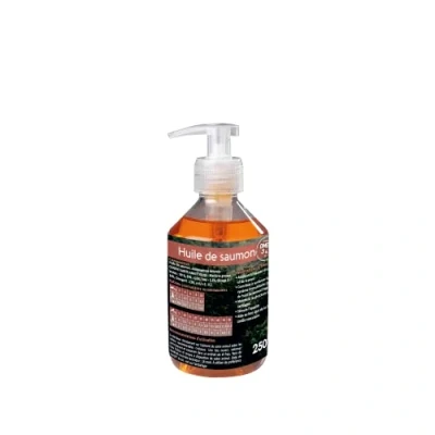 Image de NUTRIVET Aliment Complémentaire Chiens &amp; Chats Huile de Saumon Riche en Omegas 3 et 6 Flacon Pompe 250 ML