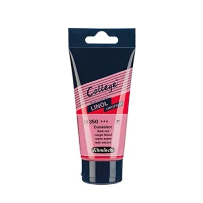 Image de Schmincke College® Linol, l&#039;encre pour linogravure, rouge foncé en tube de 75 ml, 39350013, à base d&#039;eau, faible odeur, résistante la lumière, impression régulière.