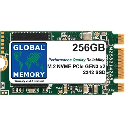 Image de GLOBAL MEMORY Disque dur SSD M.2 2242 PCIe Gen3 x2 NVMe B+M Key Solid State Drive (SSD) pour Lenovo Ideapad 3 530S/Thinkpad V15 P52S X280 T470P T480S T480 T495 L490 T55 256 Go 80