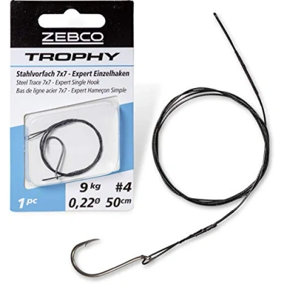 Image de Zebco Trophy Steel Trace 7x7 Expert l&#039;Hameçon Simple (1pc) Maat : 50cm 9 kilo