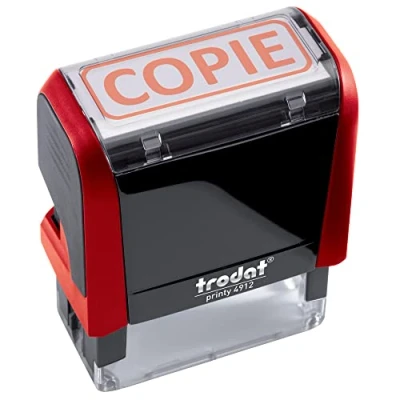 Image de Tampon encreur Trodat x print 4912 encrage automatique rechargeable, texte COPIE, encre de couleur rouge, format l’impression 47 18 mm empreinte vive et nette, idéal pour marquer les documents