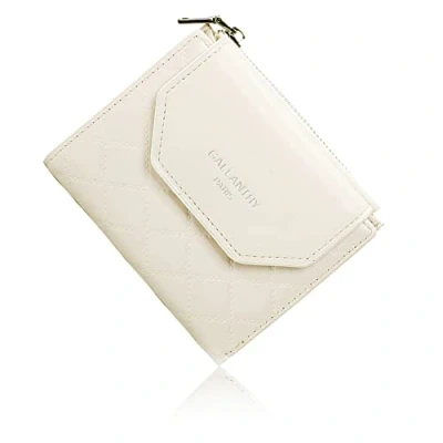 Image de Gallantry Portefeuille Femme Petit Format Matelassé Souple Porte Monnaie Carte Tout en Un Bi pli Similicuir Carreaux Fermeture Éclaire Magnétique Beige