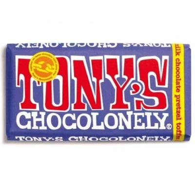 Image de Tony&#039;s Chocolonely Barre de chocolat au lait noir, bretzel et caramel 180 g, 3