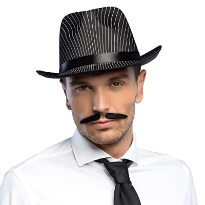 Image de Boland 01801 Moustache gangster, noir, Taille unique