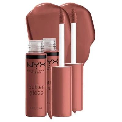 Image de NYX Professional Makeup Gloss à Lèvres Repulpant Butter Gloss, Non Collant, Praline, Pack Duo