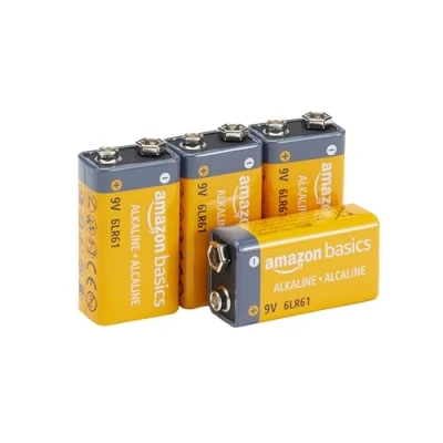 Image de Amazon Basics Piles alcaline pour le quotidien, Lot de 4 (9V/6LR61) (le visuel peut différer)