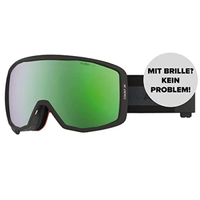 Image de Atomic, Masque de Ski Enfant, Soleil/Nuageux, Double Ecran Sphérique, Compatible Lunettes, Count JR Spherical, Noir/vert, AN5106102