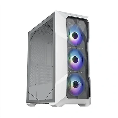 Image de Cooler Master MasterBox TD500 Mesh V2 Boîtier PC Moyen E ATX avec Maillage Polygonal, 3 x Ventilateurs 120mm ARGB Préinstallés, Panneau Latéral Verre Trempé, USB Type C 10Gb/s Noir
