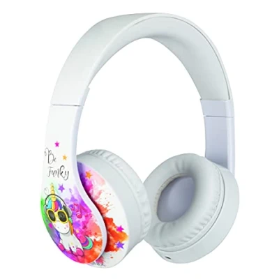 Image de Konix Unik Casque Gaming Filaire pour PS4, PS5, Switch et Xbox Microphone intégré Câble 1,2 m Prise Jack 3,5 mm Motif Be Funky, Licorne