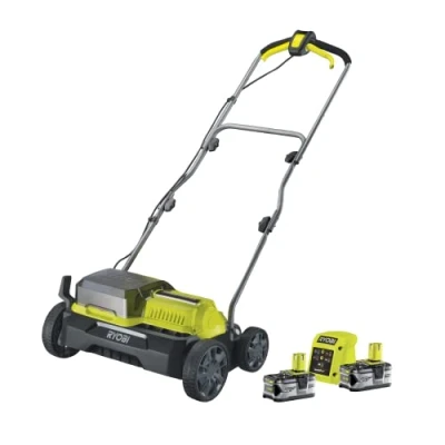 Image de Ryobi Scarificateur 2 x 18V LithiumPlus Fusion Brushless Diamètre 35 cm 55L Batteries 4.0 Ah 1 Chargeur Rapide RY18SFX35A 240