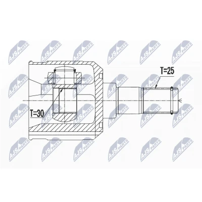 Image de NTY NPW HY 501 Tête De Cardan HYUNDAI: Matrix, COUPE, LANTRA 2