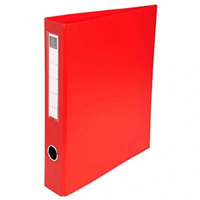 Image de Exacompta réf. 51640E 1 Classeur rembordé PVC 4 anneaux en D de 40 mm sur la 3ème couverture Dos 60 Dimensions extérieures : 32 x 29 cm Format à classer A4 Maxi coloris aléatoires