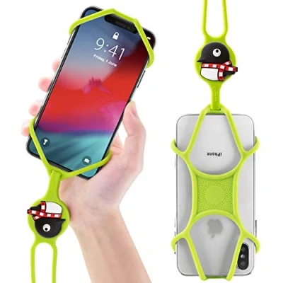 Image de 【Bone】 Lanière Tour de Cou Téléphone Portable en Silicone, Étui Universel avec Cordon pour Smartphone iPhone11 Pro Max XR XS XPlus Samsung Galaxy S10 S9 S8 Note 9 Pixel Huawei Vert