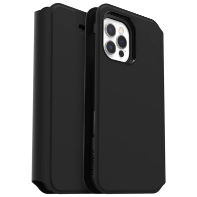 Image de Coque Apple iPhone 12 Pro Similicuir OtterBox portefeuille Étui téléphone Noir Shockproof