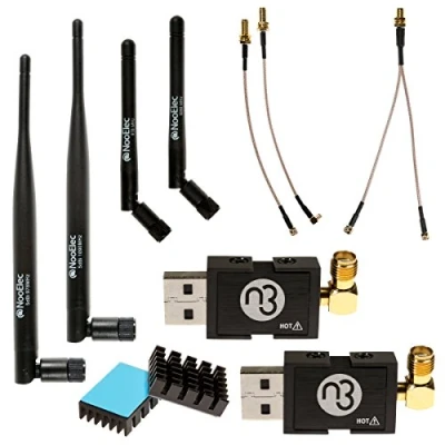 Image de Pack NooElec NESDR Nano 3 Premium ADS B (978MHz UAT et 1090MHz 1090ES) pour Stratux, Avare, Foreflight, FlightAware autres applications. Comprend 2 SDR, 4 antennes, 5 adaptateurs.