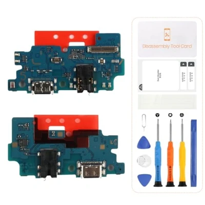 Image de SRJTEK Connecteur de station d&#039;accueil rechange pour Samsung Galaxy A50 2019 2019, port charge A505, casque SM A505F avec microphone/prise audio/kit réparation d&#039;antenne