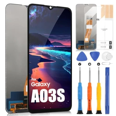Image de Écran LCD pour Samsung Galaxy A03s SM A037F A037M 6,5&quot; Remplacement Tactile Digitizer Assemblée avec Outils(pas A03 et A037G A037U,159,5mm)