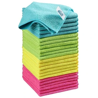 Image de HOMEXCEL Chiffons en microfibre 24 pièces, de nettoyage des fenêtres à vaisselle pour voiture,cuisine,maison 30,5 x cm
