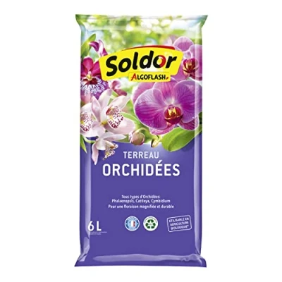 Image de ALGOFLASH Terreau Orchidées, UAB, Prêt à l&#039;Emploi, Fabriqué en France, 6 L, TORCH6