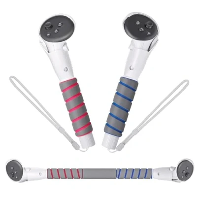 Image de Digicharge Contrôleur VR Extensions de Manette pour Meta Quest 3S / 3 Bâtons, Attache Poignée en 1 Accessoires, Poignées Beat Saber, Gorilla Tag, Fixation Club Golf