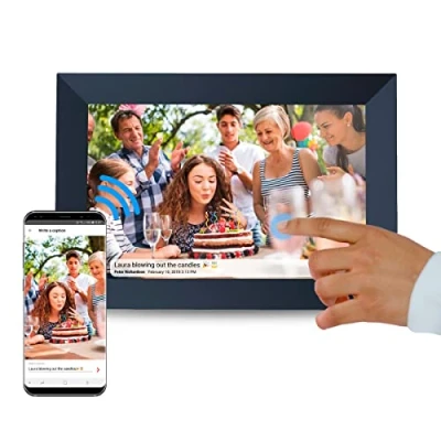 Image de PRIXTON Cadre Photo numérique Prado Écran IPS 10&quot; avec WiFi Résolution HD 1280x800 1Go/16Go Haut parleurs 2 x 2W Entrées USB et SD (Noir)