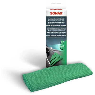 Image de SONAX Chiffon Microfibre vitres+intérieur (1 pièce) nettoie Les vitres, rétroviseurs, Le Tableau de Bord et Plastique Réf: 04984000
