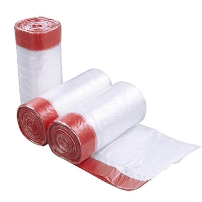 Image de Fosly 6 L Sacs de Poubelle Cordon Serrage épaissi, Transparent, 108 Sacs, Sac Résistants