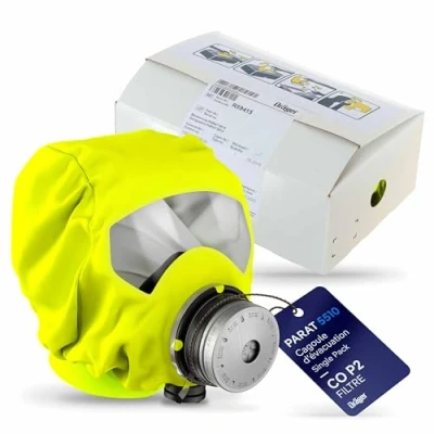 Image de Dräger PARAT 5510 Masque de Protection respiratoire antifumée avec Filtre CO P2 Contre Les gaz, vapeurs et Particules Toxiques Lors d&#039;incendie