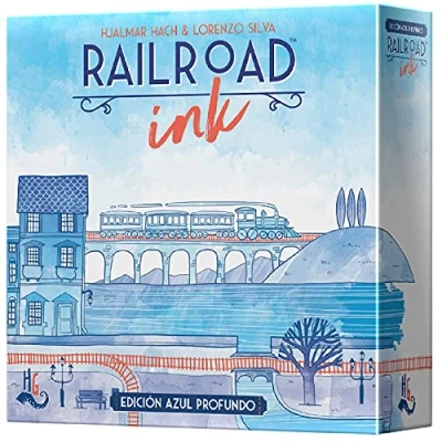 Image de Asmodee Railroad Ink  Édition Bleu Profond Espagnol hgrri01es version espagnole