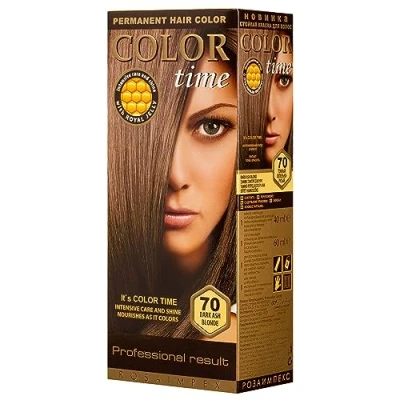 Image de Color Time Teinture Gel permanente Blond Cendré Foncé 70 Enrichi en gelée royale et vitamine C Coloration I 100 ML