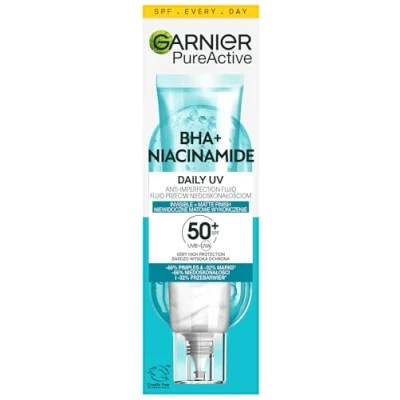Image de Garnier Pure Active BHA + Niacinamide Fluide Anti Imperfection avec Filtre SPF50+ 40 ml