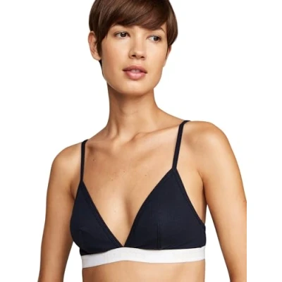 Image de Tommy Hilfiger Soutien Gorge Femme Triangle Stretch, Bleu (Desert Sky), L