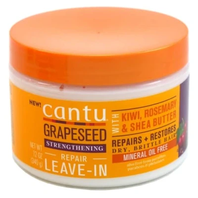 Image de Cantu CONDITIONNEUR Pépins de raisin réparateur sans rinçage 340 g Répare et restaure les cheveux secs cassants