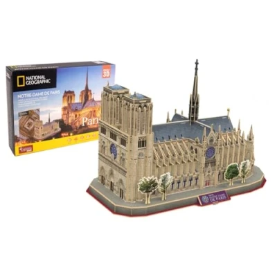Image de EXPLORA Notre Dame de Paris Puzzles 3D 540202 128 Pièces Monument Historique Niveau 5 sans Colle Ni Ciseaux Construction Licence National Géographic À Partir 8 Ans