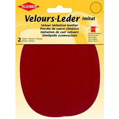 Image de Kleiber 12.5 x 10 cm Patchs à Coudre Simili Daim pour Genoux/Coudes ovales, Rouge
