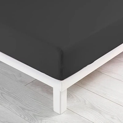 Image de douceur d&#039;intérieur, Drap Housse (160 x 200 cm) Jersy Anthracite, 100% Coton