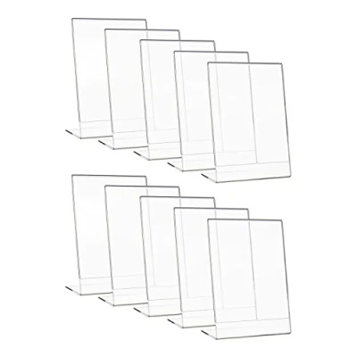 Image de HMF 46934 Présentoir de Table Acrylique incliné 10 Pièces DIN A4 Format Portrait Transparent