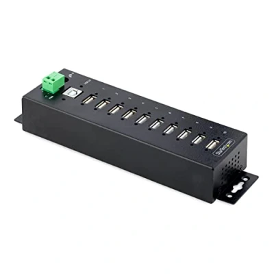 Image de StarTech.com Hub USB 2.0 10 ports Industriel Robuste avec Protection ESD Niveau 4 A Montable sur Mur/Bureau d&#039;Extension Verrouillables Type Concentrateur Neuf