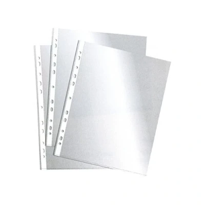 Image de ESSELTE 2526 Fundas portadocumentos PVC con refuerzo 80 micras (caja 100 ud.) Cuarto. 11 taladros
