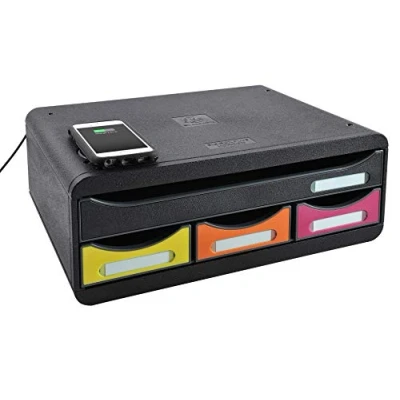 Image de Exacompta Réf. 319798QID Module de classement Toolbox QI chargeur batterie 4 tiroirs Iderama Arlequin