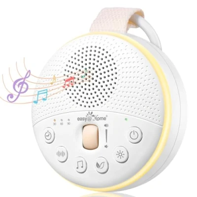Image de Easy@Home Machine à Bruit Blanc pour Bébé: 34 Sons Musicaux, 3 Modes de Veilleuse, Contrôle Précis du Volume Sécurité Enfant Minuterie USB C Aide au Sommeil Bébés, Enfants et Adultes