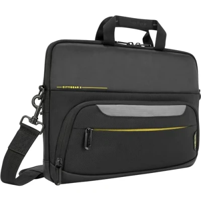Image de Targus Sacoche fine CityGear 14&quot; pour ordinateur portable et tablette de 14 pouces Housse transport avec compartiment rembourré Noir, TSS866GL