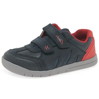 Image de CLARKS Rex Play T Basket, Navy/Red Lea, 20.5 EU