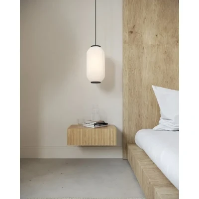 Image de Selsey Table De Chevet Suspendue avec Tiroir À Lamelles 50 x 17 cm Nuit Chêne Huilé Nolie