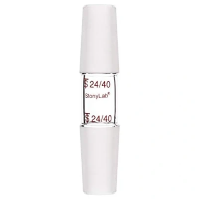 Image de stonylab Adaptateur de Laboratoire Droit Verre 24/40, Borosilicaté 30 mm Entre Deux Joints Coniques Standard Internes Rectifiés 24/40 pour l&#039;approvisionnement