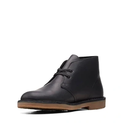 Image de Clarks Desert Boot Bushacre 3, Bottine Chukka Homme, Cuir Noir, 43 EU