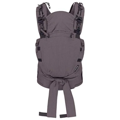 Image de Hoppediz Porte bébé Nabaca, dès la naissance (2.5 20 kg), Inclus un panneau dorsal interchangeable en deux tailles (S &amp; M), Taille Réglable, Basic Set gris